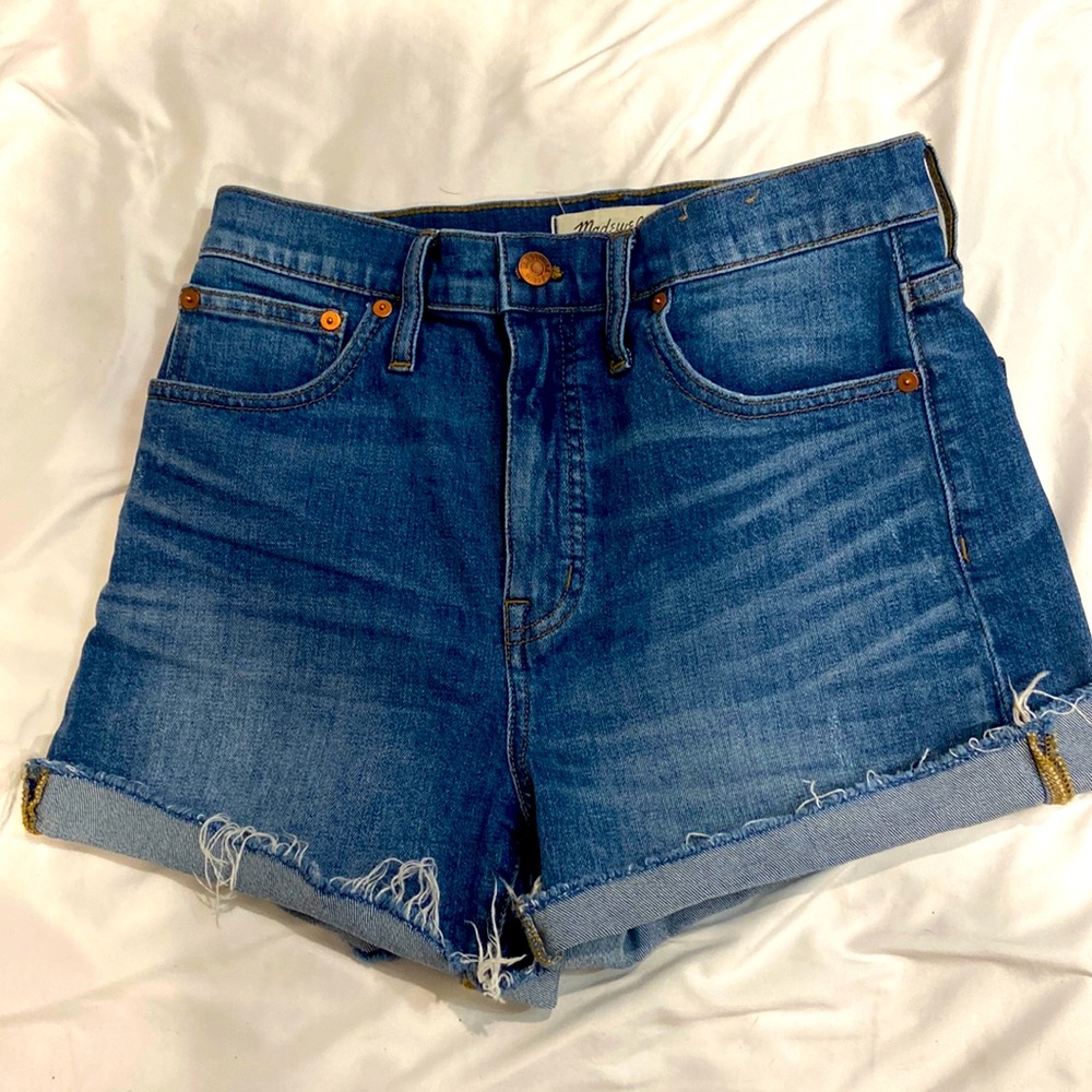 Madewell jeans shorts with ragged edges